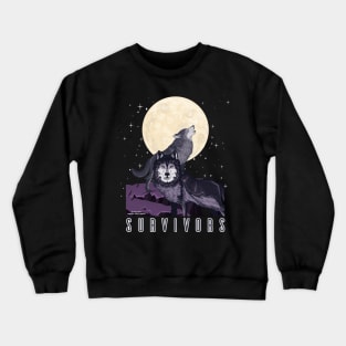 Survivors Wolves On A Cliff Crewneck Sweatshirt